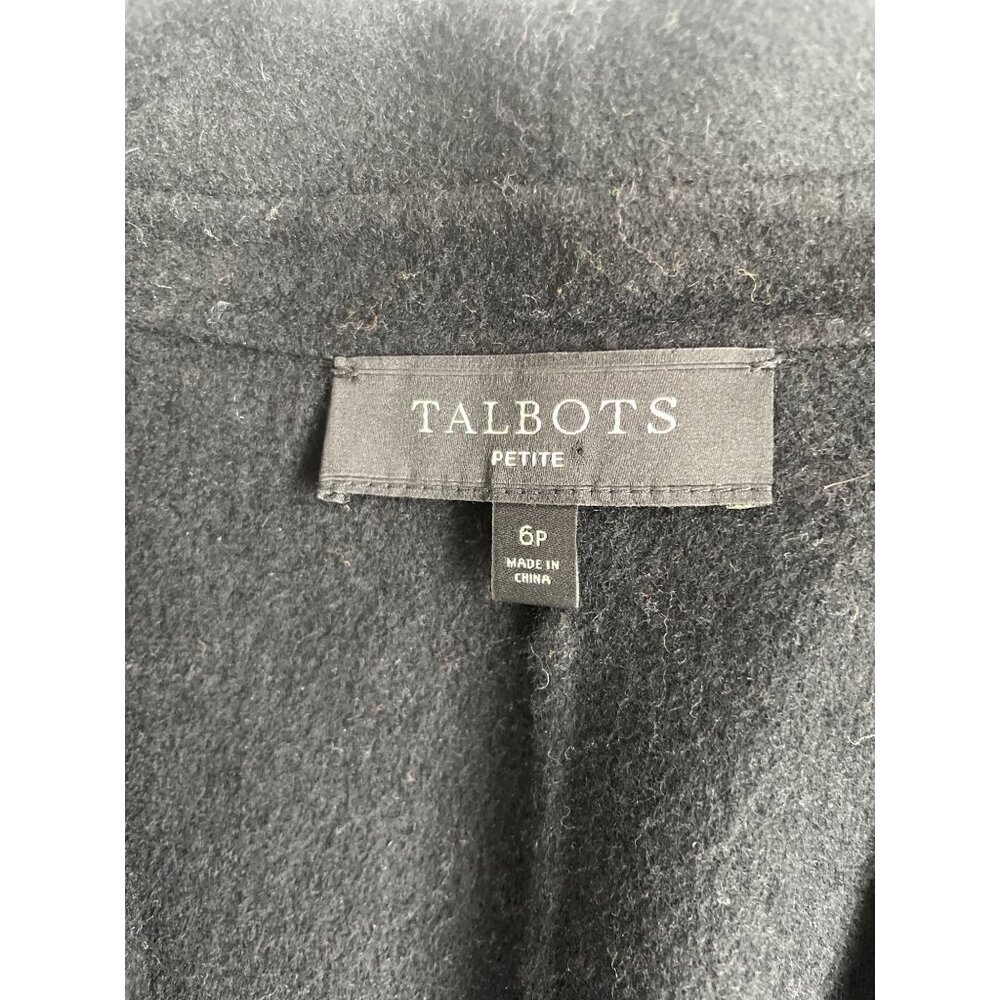 Talbot's Women's 6P Double Faced Wool Felt Blazer Lapel Single Button Black - Picture 4 of 8